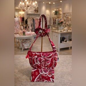 NWOT- Retired Vera Bradley Rosie Posie crossbody bag and wallet.